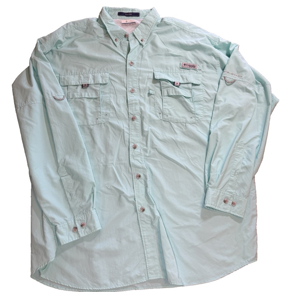 Columbia Mens 2XT Mens PFG Bahama Outdoor Button Down Shirt Omni Shade Vented